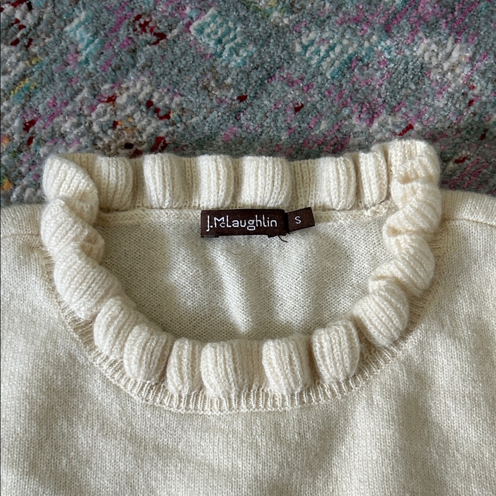 J. McLaughlin Cashmere Ruffled Sweater - Picture 3 of 4
